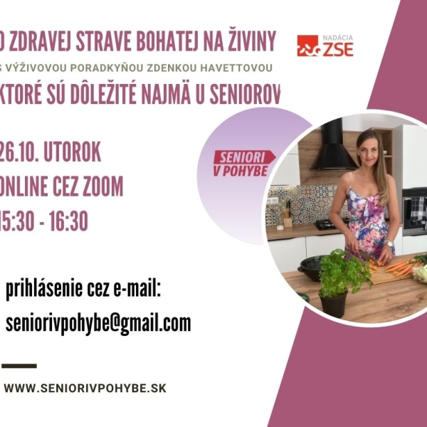 Online o zdravej strave bohatej na živiny pre seniorov