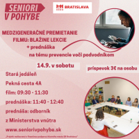 Medzigeneračné premietanie filmu Blažine lekcie + prednáška na prevenciu voči podvodníkom 14.9.